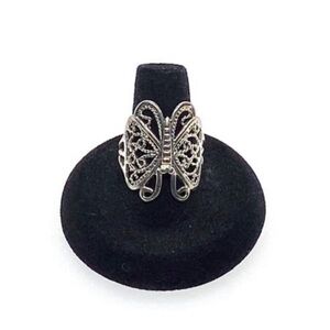 Silver Silver Butterfly Ring Vintage Filigree Size 9